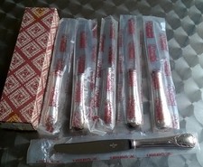 RAVINET D'ENFERT CHANTELOUP MÉTAL ARGENTÉ  BOITE DE 6 COUTEAUX  A DESSERT /  N°3