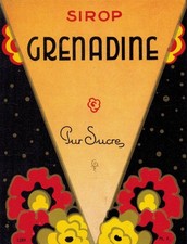 Etiquette Sirop de Grenadine-Pur Sucre-R.120b