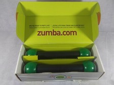 Set of 2 Light Weight Zumba Toning Sticks 1lb Green Shaker Workout Weights EUC