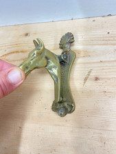 heurtoir de porte d'entrée tête de cheval en laiton