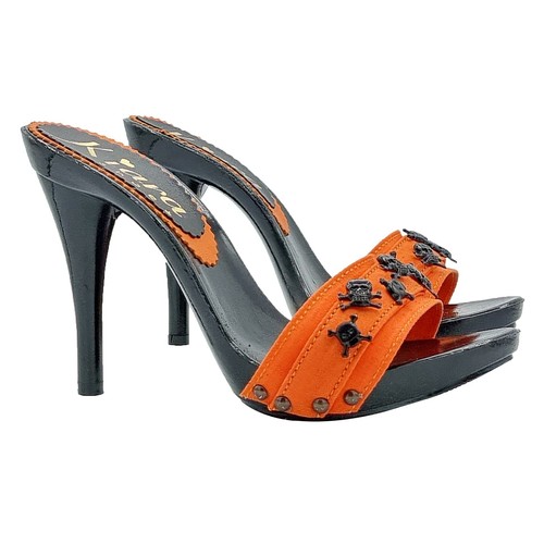 Mules noires avec bande orange - noires,