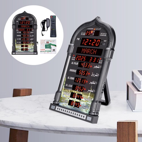 Black azan clock muslim - clock,