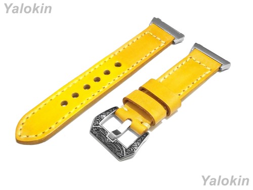 Jaune brossé cuir cousu - cuir,
