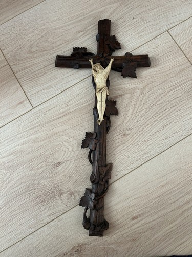 Ancien crucifix bois - crucifix,