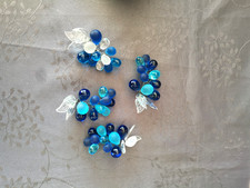 Céralene Art de la table décoration 4 grappes de raisin en pâte de verre