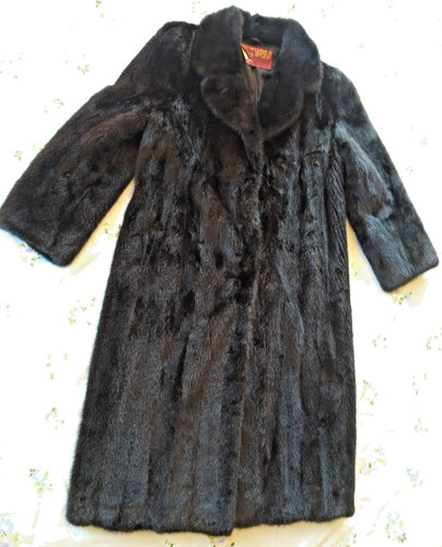 Manteau fourrure vison noir - fourrure, (