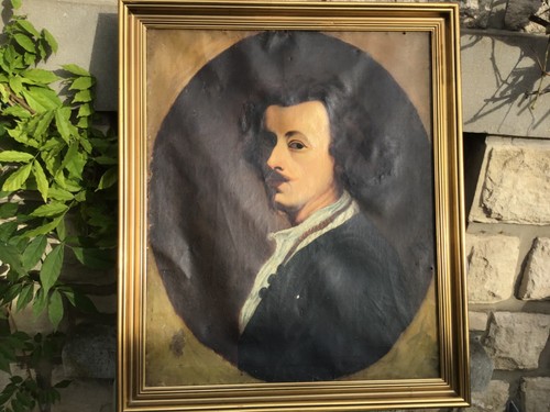 Tableau ancien huile - sur, toile