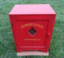 Ancien meuble bois peint épicerie grillagée Alimentation Générale Décoration