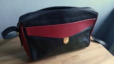 Sac à main en cuir Lanvin noir et rouge