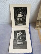 2 Anciennes Photos Bébé Dans Chaise Haute Bois Deco 