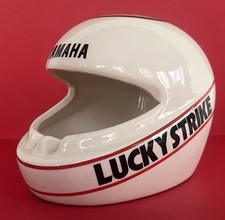 ANCIEN CENDRIER LUCKY STRIKE CASQUE DE MOTO YAMAHA  OBJET VINTAGE 10 photos.
