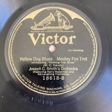 78t Joseph C Smith Yellow Dog Blues Tulip Time Medley Fox Trot 18618 Victor (F!!