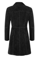 Noir Femme Daim Manteau Pure
