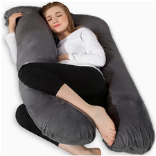 oreiller de grossesse gris foncé 60 x 120 cm