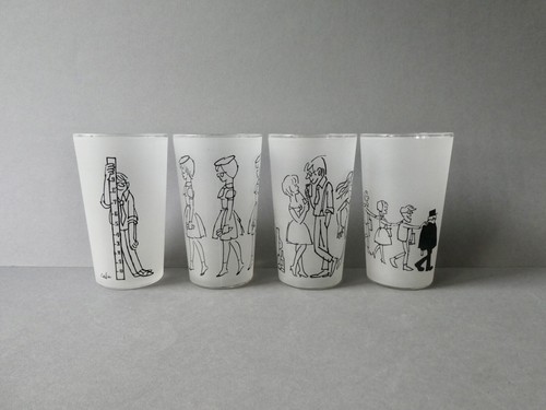 Verres signés cabu sur - 4, cabu,