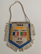 France - Portugal fanion vintage championnat Europe 1984 pennant wimpel football