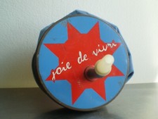 GONFLEUR A MAIN PUB ANCIEN DECO VINTAGE CAMPING XX°s VACANCES "JOIE DE VIVRE"