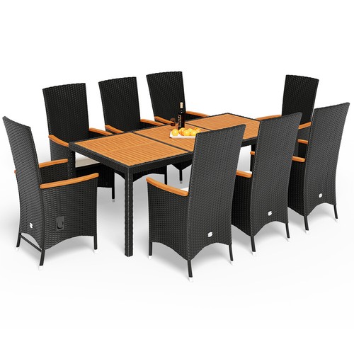 Salon jardin polyrotin bois - polyrotin,