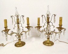 Paire girandoles 2 feux bronze