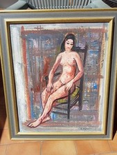 Magnifique Ecole Fr Femme Nue Par César Bolletti 1915_1995.Joli Cadre A Voir