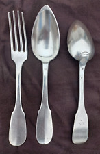 Couverts service argent massif 240 g cuillère fourchette modèle Uniplat 19ème