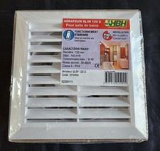 Aérateur SLIM - Débit 140 m³/h - Sortie : Ø 120 mm Pour Salle De Bain Neuf 