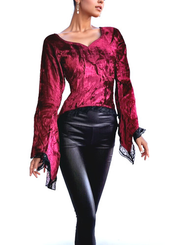 Tunique velours bordeaux - velours, punk
