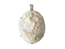 Pendentif cameo porcelaine - pendentif,
