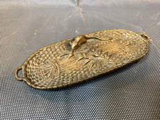 Ancien petit vide poche bronze de Vienne déco rat souris mangeant du blé 19ème