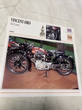 Vincent 500 Comet 1936 carte moto de collection Atlas UK