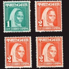 4 timbres Tanger (1948/51) correo espanol