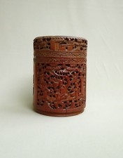 CHINE XIXe, BEAU POT en BAMBOU