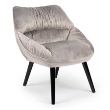 Fauteuil Design en Velours "Neal" 74cm Gris