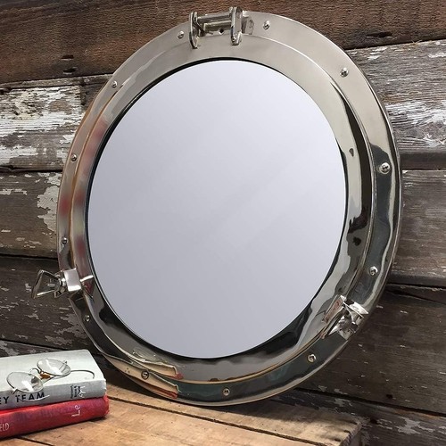 Miroir hublot chromé - , desginer