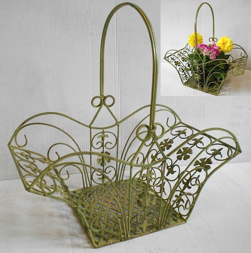 Panier fleurs fer forgé - panier,