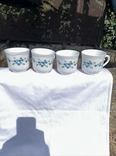 4 grandes tasses à café chocolat vintage Arcopal myosotis Véronica
