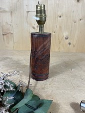 Pied de lampe en bois sculpté vintage De10 