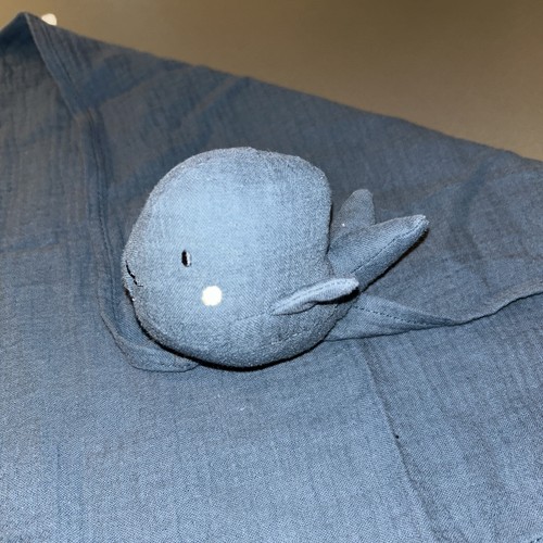 Doudou losange baleine bleue - baleine,