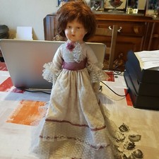 ancienne poupée années 50 habits d'origine tête composition corps tissu + suppor