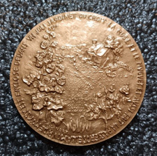 P - Médaille bronze l'amour de moy fleurs jardin par LANDRY