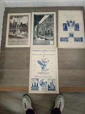 lot de 4 affiches chemins de fer de l'etat datant de 1937 dim env 30x40 cm