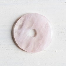 Donut pendentif QUARTZ ROSE 40mm Pierre naturelle Cercle Pi