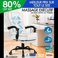 ALFORDSON Fauteuil de Bureau de Massage avec Repose-pieds Siège de jeu Exécutif