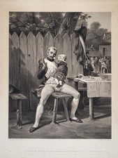 Attends ! Attends ! - Rare aquatinte de Jazet d'après Vernet - Vers 1860