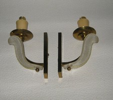 Paire d'appliques en métal verrerie signée Ezan France (Lot 1)