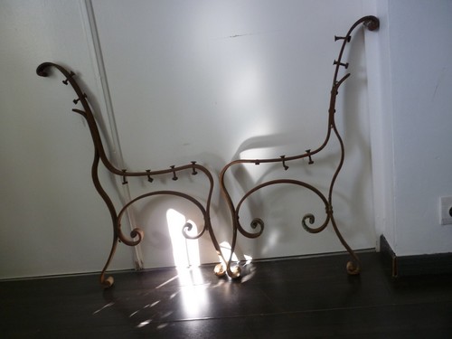 Très ancien banc fer - banc,