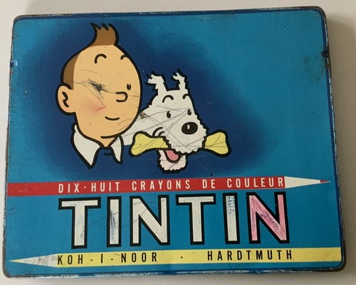 Tintin boîte crayon tôle - tintin,