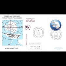 FDC - Vols Twin Otter en Antarctique - oblit 1/1/2004