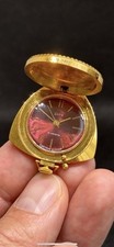 Vintage Zarya Mechanical Jewelry Pendant Watch USSR 21J Gold Push Cover