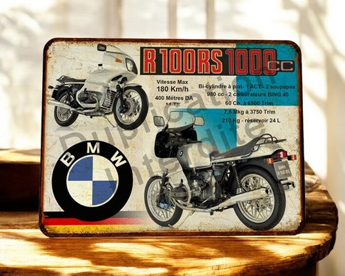 Plaque métal vintage bmw r100 - métal,